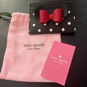 Kate Spade Disney X Black and Red Card Holder NWT